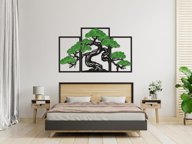 Drzewo "Tryptyk"  Bonsai II– ekologiczny obraz z mchem