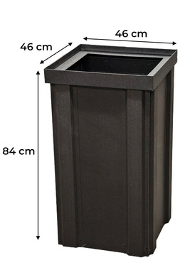 Kosz metalowy czarny RAL 9005  łazienka ,restauracja ,hotel 84x44x44  