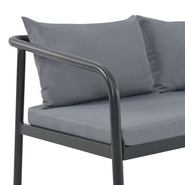   2-osobowa sofa ogrodowa z poduszkami, aluminium, szara