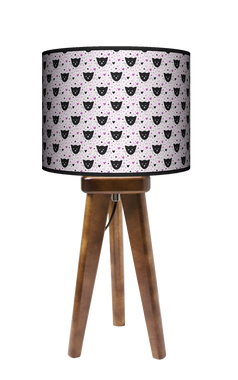 Lampa stołowa - trójnóg drewniana mała - Black Cat