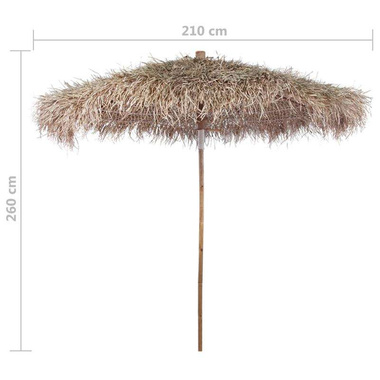   Parasol bambusowy z pokryciem z liści bananowca, 210 cm