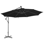   Parasol wiszący z aluminiowym słupkiem, 350 cm, czarny