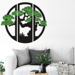 Drzewo Bonsai Tryptyk – ekologiczny obraz z mchem