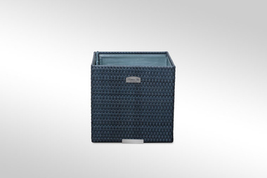 Donica ogrodowa technorattanowa kwadratowa 46x46x46 Czarny