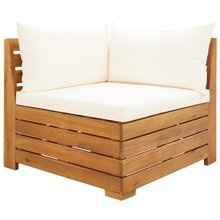 Moduł sofy narożnej, 1 szt., z poduszkami, lite drewno akacjowe