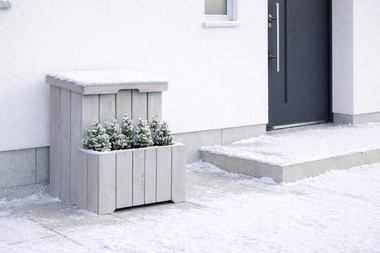 Skrzynia ogrodowa z donicą drewnianą – 56 × 50 × 70 cm