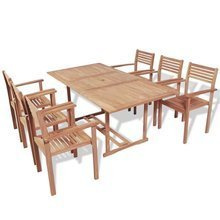 7-cz. zestaw mebli ogrodowych, lite drewno tekowe