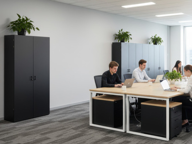 Szafa metalowa biurowa RAL 7016 100×200×40 cm, 5 półek