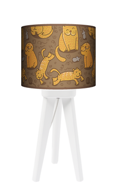 Lampa stołowa - trójnóg drewniana mała - Cat