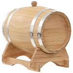   Beczka na wino z kranikiem, lite drewno sosnowe, 6 L