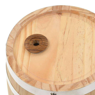   Beczka na wino z kranikiem, lite drewno sosnowe, 6 L