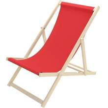 LEŻAK OGRODOWY DREWNIANY CZERWONY