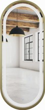 Lustro owalne złote LED z włącznikiem 50x115cm LOFT