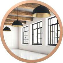 Lustro okrągłe miedziane 80cm rama 4 cm LOFT