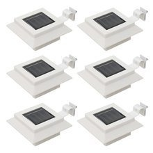 Kwadratowe lampy solarne na zewnątrz, 6 szt., LED, 12 cm, białe