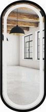 Lustro owalne czarne LED 50x115 Piaskowane LOFT