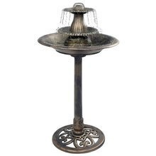   Basenik z fontanną dla ptaków, brązowy, 50x91 cm, plastikowy