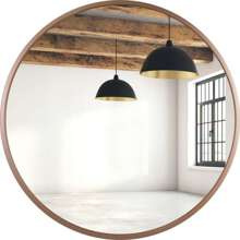 Lustro okrągłe miedziane połysk 95cm LOFT