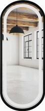 Lustro owalne czarne LED z włącznikiem 55x120 LOFT