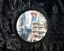 Lustro okrągłe - imitacja czarnej ramy 40cm