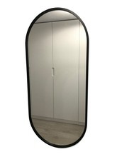 Lustro owalne czarne loft 40x105cm
