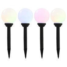 Kuliste lampy solarne do ogrodu, 4 szt., LED, 15 cm, RGB