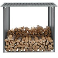   Wiata na drewno, stal galwanizowana, 172 x 91 x 154 cm, szara