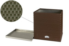 Donica ogrodowa technorattanowa z podstawką 46x46x46 RD12 zielony