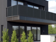 Osłona balkonowa na wymiar. Mata rattanowa dwustronna antracyt RD05