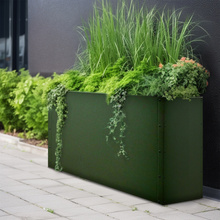 Donica ogrodowa metalowa150x40x70  RAL620 zielona