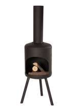 Kominek ogrodowy, palenisko wysokość 143 cm średnica 41 cm kolor czarny