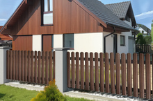 Sztacheta ogrodzeniowa metalowa drewnopodobna  ciemny dąb 11,5x150