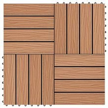   Płytki tarasowe tłoczone, WPC, 11 szt., 30x30cm, 1m², kolor tek