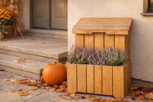 Skrzynia ogrodowa z donicą drewnianą – 56 × 50 × 70 cm