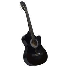 Gitara akustyczna z wycięciem, 6 strun, czarna, 38"