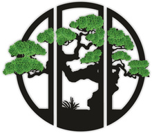 Drzewo Bonsai Tryptyk Bonsai V– ekologiczny obraz z mchem