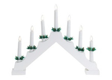 Świecznik kominkowy świąteczny biały