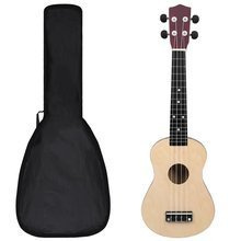 Ukulele sopranowe z pokrowcem, dla dzieci, jasne drewno, 23"