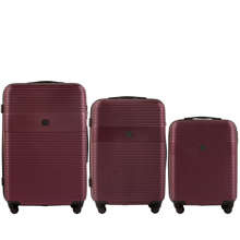 5398-3, Komplet 3 walizek Wings L,M,S, Burgundy