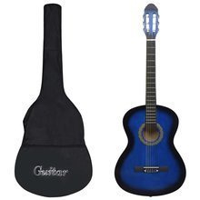 12-częściowy zestaw z gitarą klasyczną, niebieski, 4/4, 39"