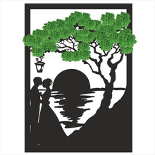 „Zachód słońca I” – ekologiczny obraz z mchem i romantycznym motywem