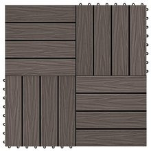   Płytki tarasowe tłoczone, WPC, 11 szt, 30x30cm, 1m², brąz