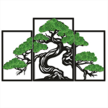 Drzewo "Tryptyk"  Bonsai II– ekologiczny obraz z mchem