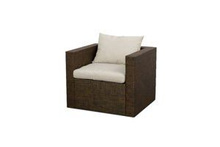 Fotel ogrodowy technorattanowy 80x70x65 Stalowy jasny z ciemnym