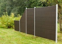 Płot panelowy dwustronny skośny 90x180x90 Jasny orzech