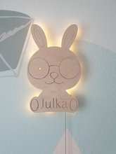 Lampka nocna króliczek z imieniem LED na baterie