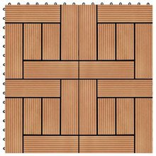 Płytki tarasowe, 11 szt., WPC, 30 x 30 cm, 1 m², kolor tekowy