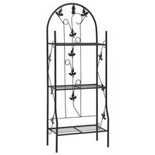 3-poziomowy regał na kwiaty, czarny, 52x28x128 cm, żelazo