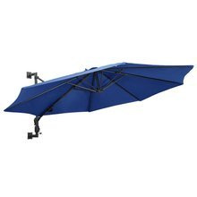 Parasol ścienny na metalowym słupku, 300 cm, niebieski