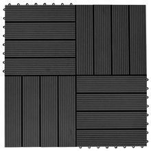   Płytki tarasowe, 11 szt., WPC, 30 x 30 cm, 1 m², czarne